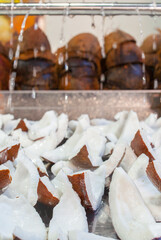 Fresh coconut slices