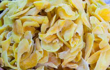 Bowl with dried mango fruit