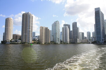 downtown Miami landscape, many buildings