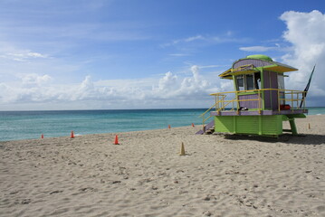 cabin on the beach, Miami Beach, Florida, USA