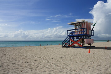 cabin on the beach, Miami Beach, Florida, USA