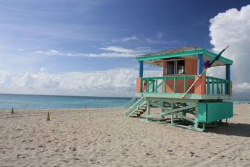 cabin on the beach, Miami Beach, Florida, USA