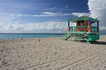 cabin on the beach, Miami Beach, Florida, USA