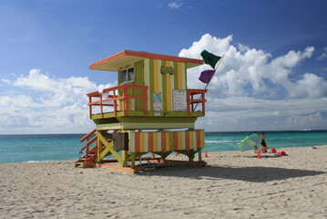 cabin on the beach, Miami Beach, Florida, USA