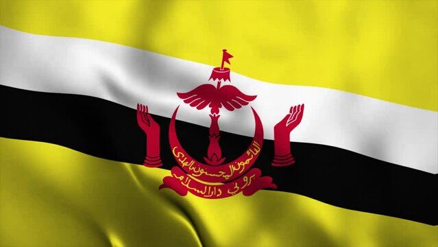 animation video flag independen day of brunei darussalam