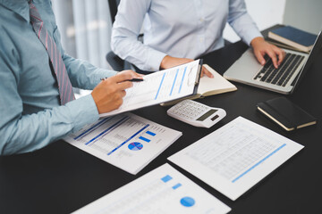 Accountant or banker making calculations Bookkeeper Clerk, Bank Advisor And Auditor. Accounting concept..