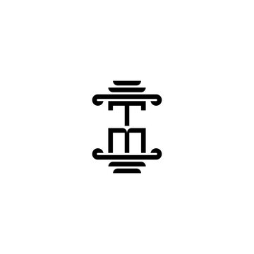 recommend clip art: TM pillar concept logo initial concept with high quality logo design