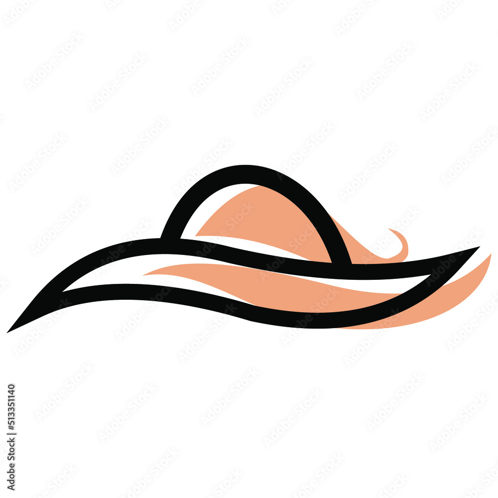 Poster awesome simple and modern hat logo