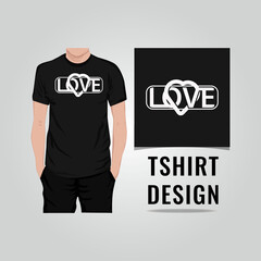 Love and heart shape t shirt design vector illustration