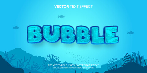 ocean bubble aquatic water 3d style editable text effect