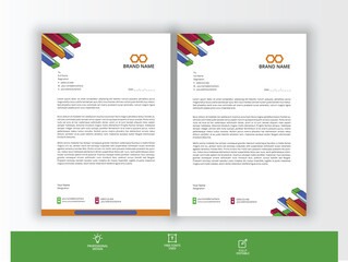 Modern geometric business company letterhead template Premium Vector