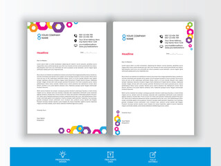 Colorful Polygon Shape design  business letterhead template Premium Vector
