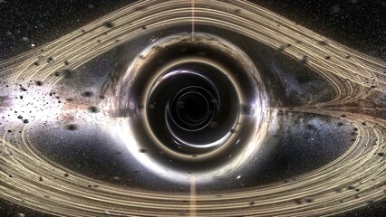 3D Rendering of Blackhole with Asteroids