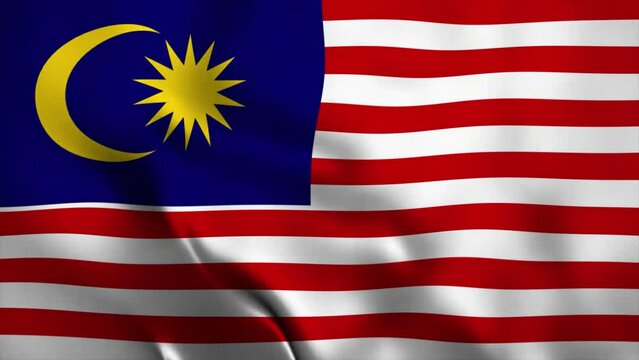 animation video flag independen day of malaysian