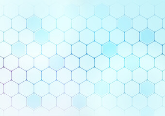 Honeycomb atomic pattern green medical color abstract background