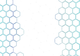 Honeycomb hexagon atomic multicolor abstract background