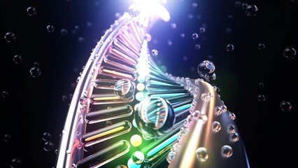  3D Rendering of Dna Strand