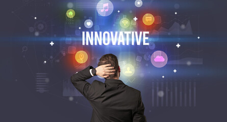 Rear view of a businessman