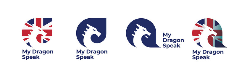 English learning school flat style simple logo design. Use it for brand design or poster design.