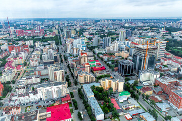 Obraz premium Aerial view of the city center of Yekaterinburg. Russia