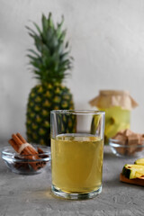 Tepache is a fermented drink made from pineapples, sugar and spices. This is a Mexican probiotic alcoholic drink with a fizzy, sweet and sour taste.