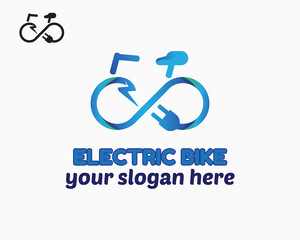electric bike logo design template vector