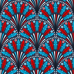 Patriotic American Boho Feathers Pattern - 513357569