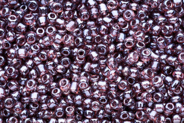 Beads. Seamless pattern with small decorative objects. Pile of pearl. Jewelry.