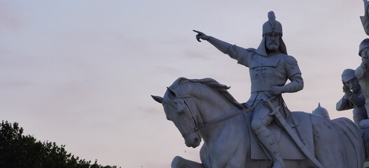 Statue of a Sechuk cavalry king, conqueror of Asia Minor