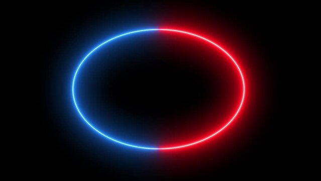 Neon Color loop. Blue and red neon color circle seamless loop. Neon Abstract seamless loop animation.