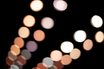 Bokeh lights against black background