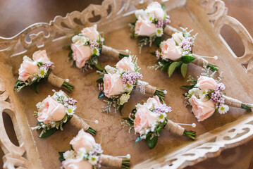 Tray of Boutonnieres 