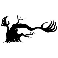 A Tree Designed to Resemble the Hand of the Devil-Vector Illustration