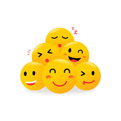 A collection of cute yellow emoticons
