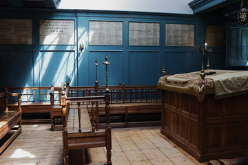 Winter Synagogue at the Portuguese Synagogue in Amsterdam, Netherlands - obrazy, fototapety, plakaty
