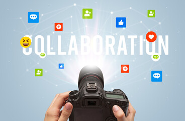 Using camera to capture social media content