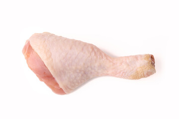 Raw chicken legs on white background isolated. Chicken meat. Diet meat.