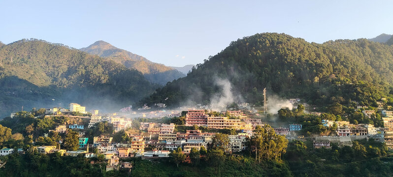 view from the top of a hill