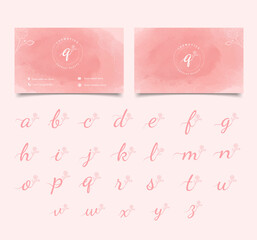 Beautiful alphabet logo collection with business card	