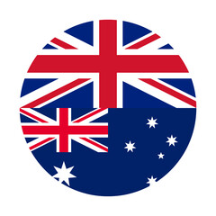 circle icon of union jack and australian flags. vector illustration isolated on white background