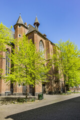 Fototapeta na wymiar Saint Lambertus church (Lambertuskirche) is one of Dusseldorf's favorite landmarks, dedicated to Our Lady. St. Lambertus Church was built in 1206 and enlarged 1288 - 1394. DUSSELDORF, GERMANY.