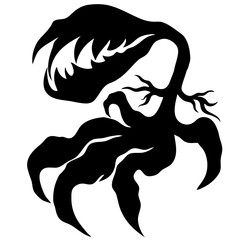 Decorative Devil Tree in the Shape of a Cannibal Tree-Vector Illustration