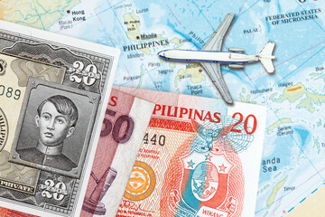 Fototapeta na wymiar Travel to Philippines concept- with map of the Philippines
