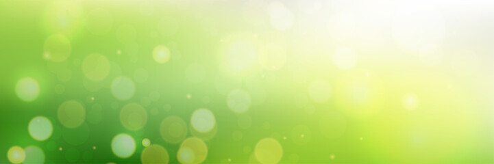 Holiday glowing lights with sparkles. Festive defocused lights. Blurred bright abstract bokeh background. Panorama
