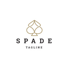 Luxury spade line logo icon design template flat vector