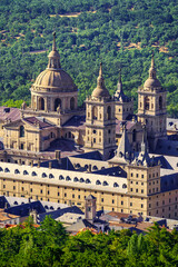Fototapeta na wymiar Towers of the monastery of El Escorial, Unesco heritage, Madrid.