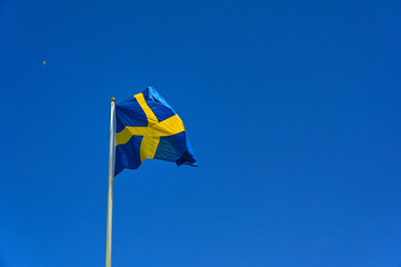 Swedish flag in blue with yellow cross