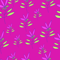 Fototapeta na wymiar Simple outline flower seamless pattern. Cute floral wallpaper.