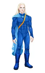 Foto op Aluminium Nordic alien with blue suit. Vector isolated character  © ddraw
