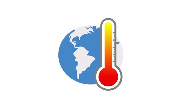 Global warming pollution temperature rising red 4k animation 